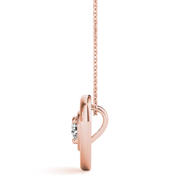 18K Rose Gold 0.5 ct Round Diamond Solitaire Pendant