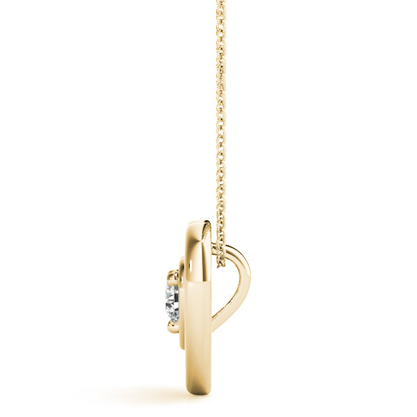 18K Yellow Gold Round Diamond Solitaire Pendant 0.5ct