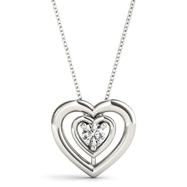18K White Gold 1/2 CT Diamond Solitaire Pendant