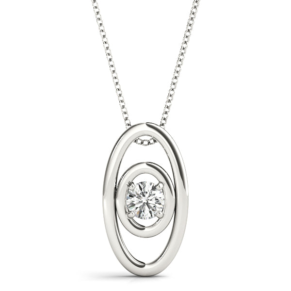 18K White Gold 0.1 CT Round Diamond Pendant