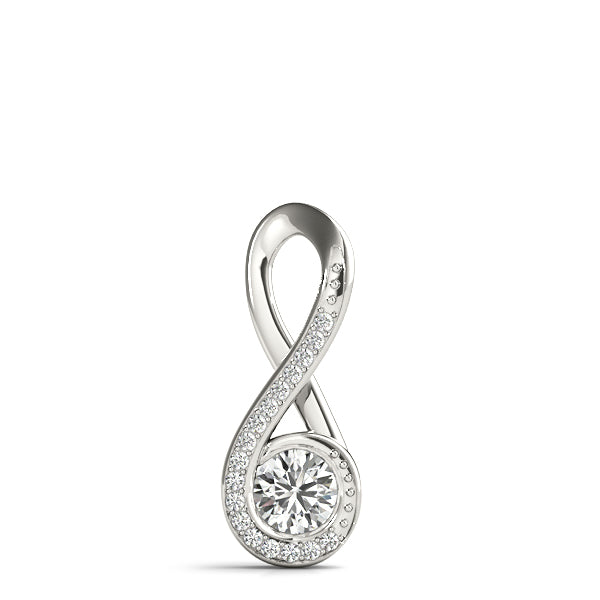 Platinum Round Diamond Solitaire Pendant | 0.5 CT Center