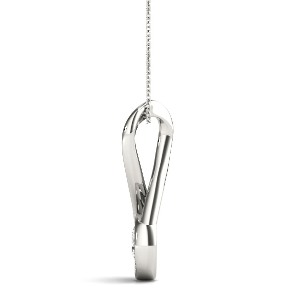 18K White Gold 0.5 CT Round Diamond Pendant