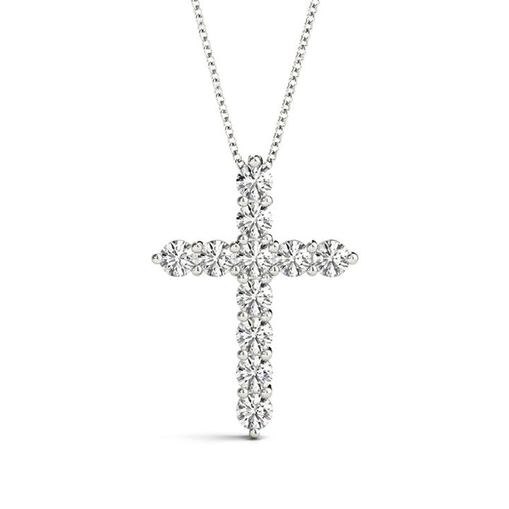 Platinum White Diamond Cross Pendant