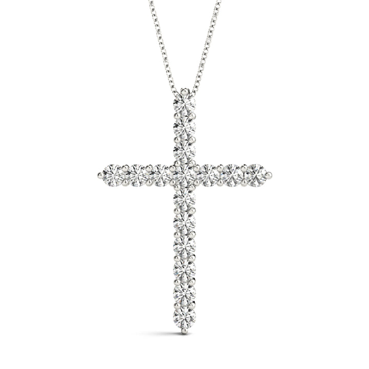 Platinum White Diamond Fashion Cross Pendant
