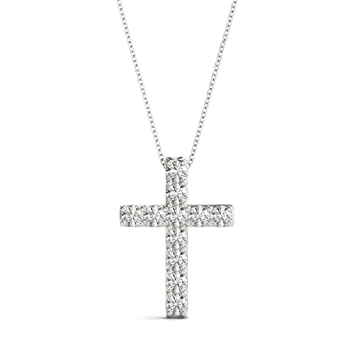 Platinum White Diamond Cross Pendant
