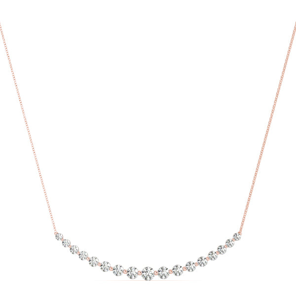 18K Rose Gold Round Diamond Fashion Pendant