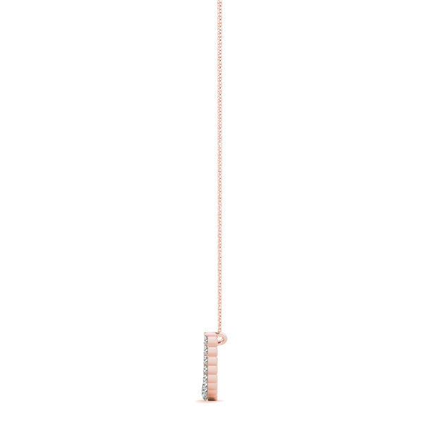 18K Rose Gold Round Diamond Fashion Pendant