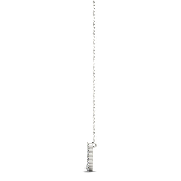 Platinum White Diamond Round Fashion Pendant