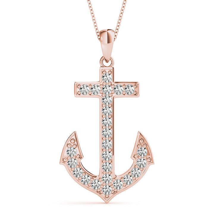18K Rose Gold Diamond Fashion Pendant