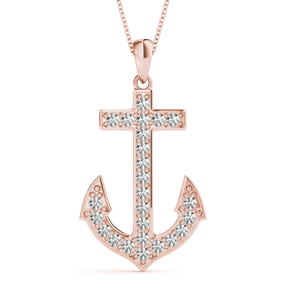 18K Rose Gold Diamond Fashion Pendant