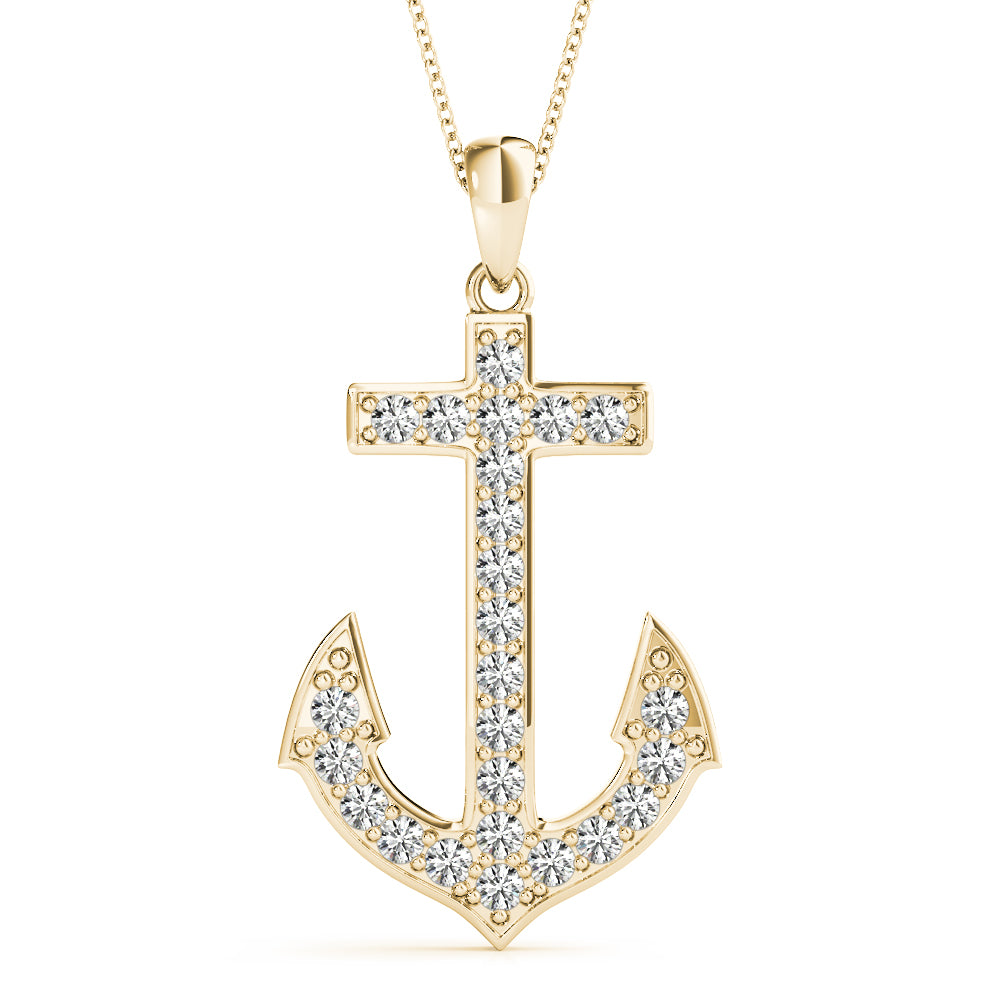 18K Yellow Gold Diamond Fashion Pendant