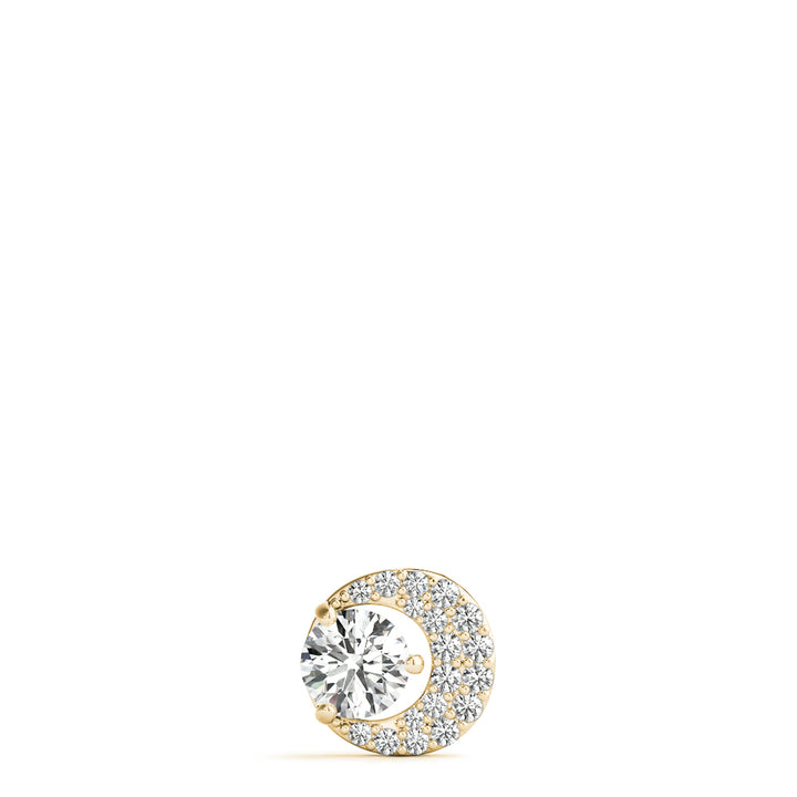 18K Yellow Gold Round Diamond Pendant Necklace