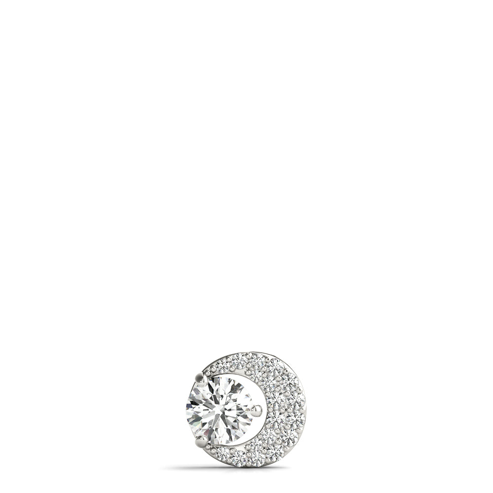 18K White Gold Round Diamond Solitaire Pendant