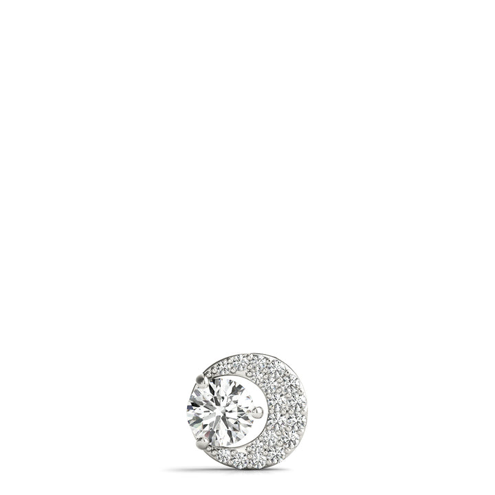 18K White Gold Round Diamond Solitaire Pendant