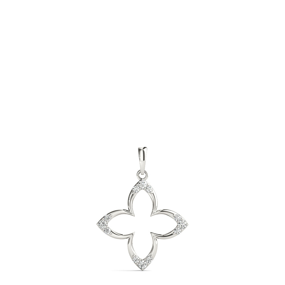White Gold Multi-Diamond Geometric Pendant