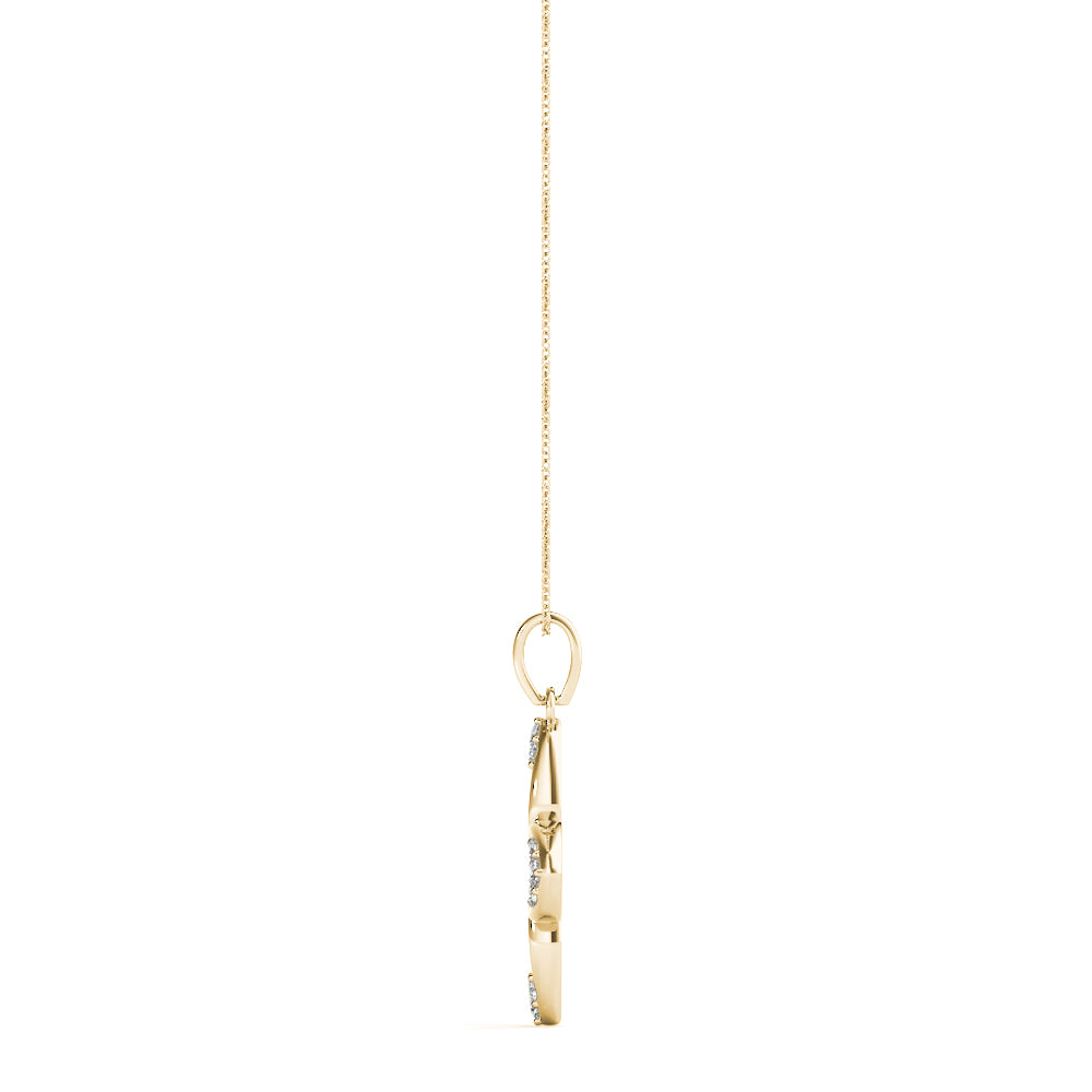 18K Yellow Gold 1/10 ct tw Fashion Diamond Pendant