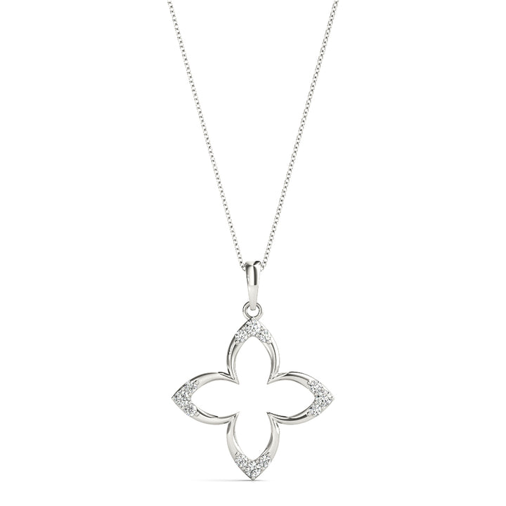 Platinum White Diamond Round Fashion Pendant