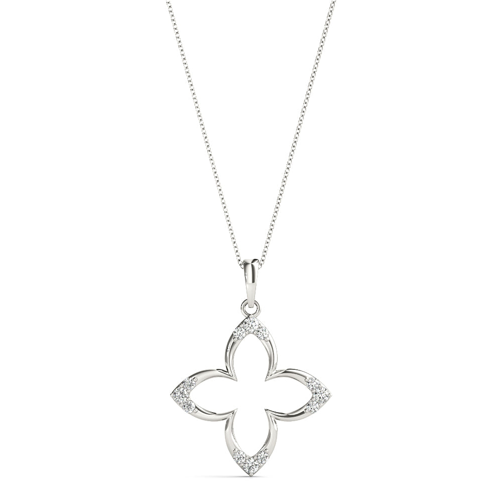 Multi-Diamond Round Geometric Pendant