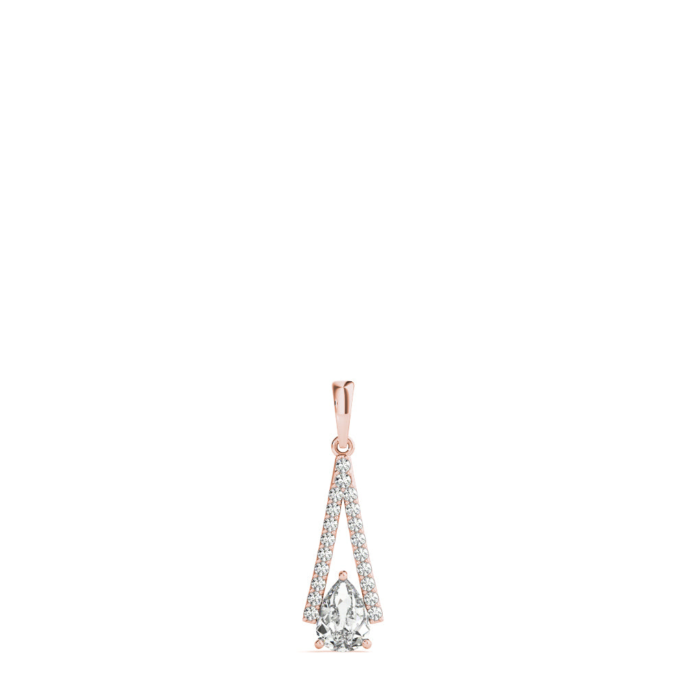 Rose Gold Pear Diamond Pendant | 0.75 ctw