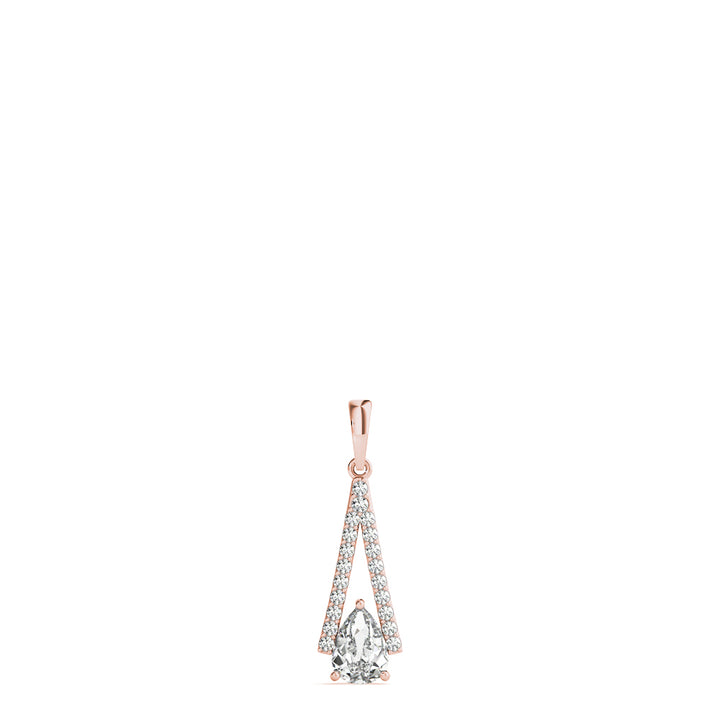 Rose Gold Pear Diamond Pendant | 0.75 ctw