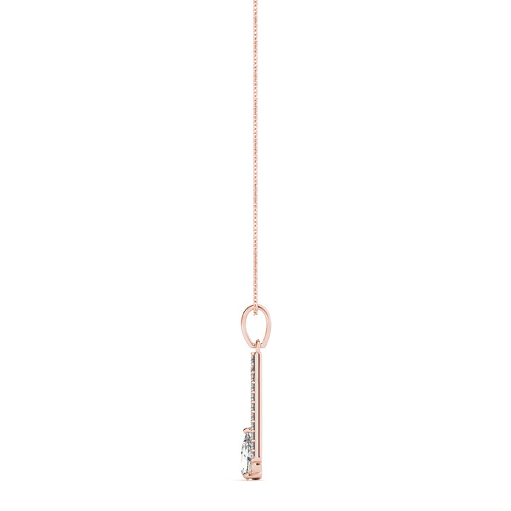 Rose Gold Pear Diamond Pendant | 0.75 ctw