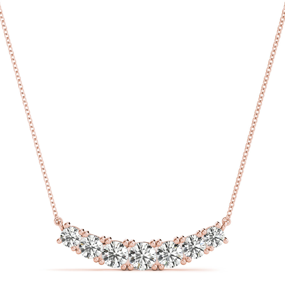 18K Rose Gold Round Diamond Fashion Pendant