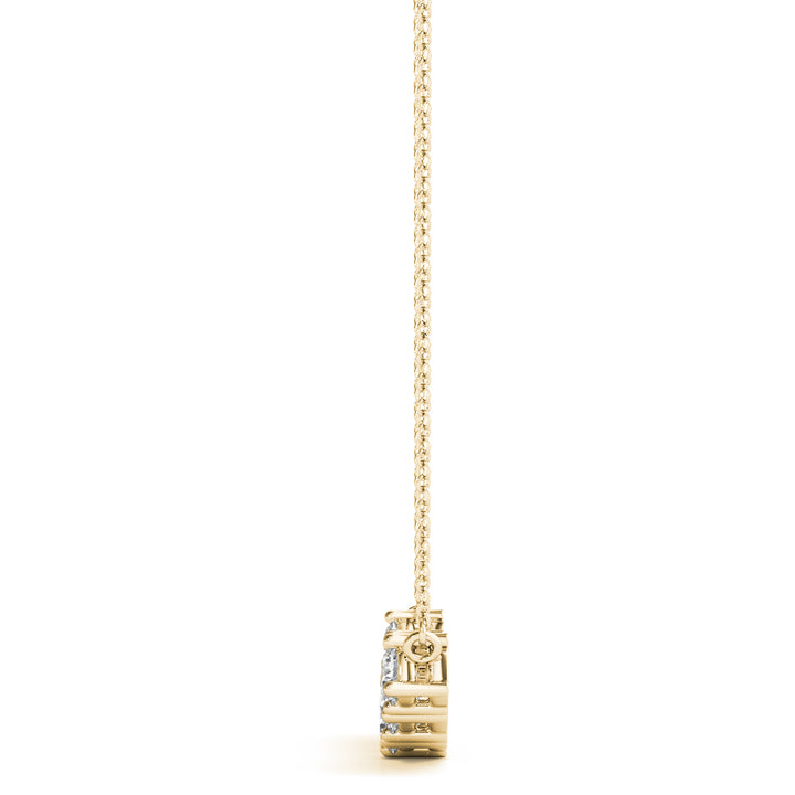 18K Yellow Gold Round Diamond Fashion Pendant