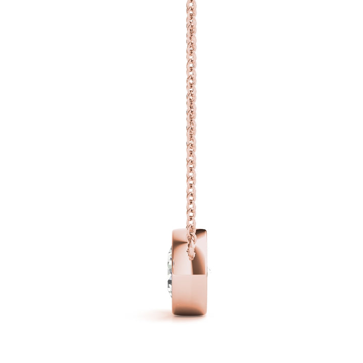 14K Rose Gold 1 ct tw Solitaire Diamond Pendant