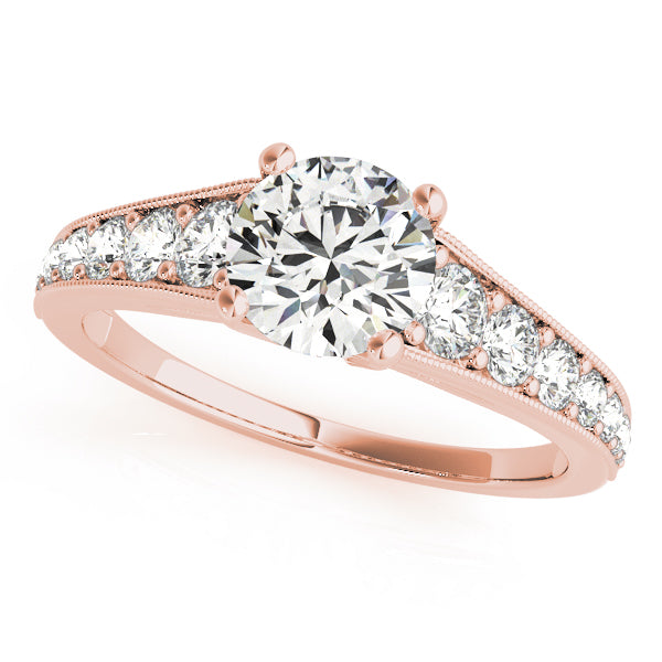 Single Row Diamond Engagement Ring