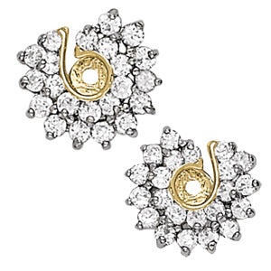 14K White Gold Diamond Fashion Earrings