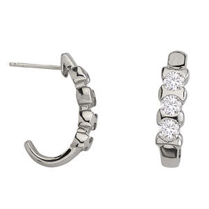 Round Diamond 3-Stone Earrings
