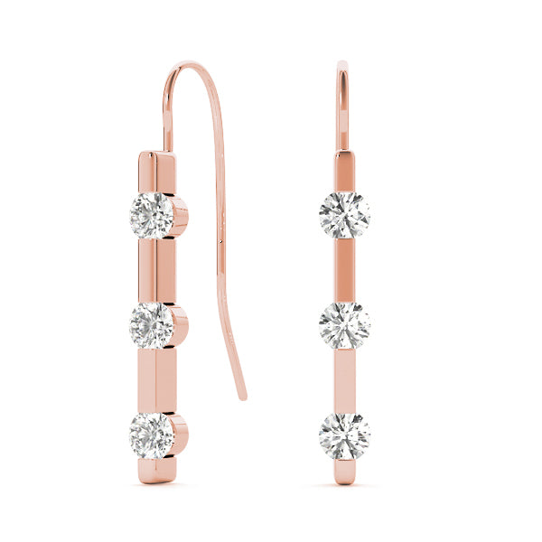 18K Rose Gold 0.51ctw Round Diamond Stud Earrings
