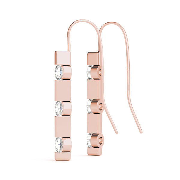 18K Rose Gold 0.51ctw Round Diamond Stud Earrings