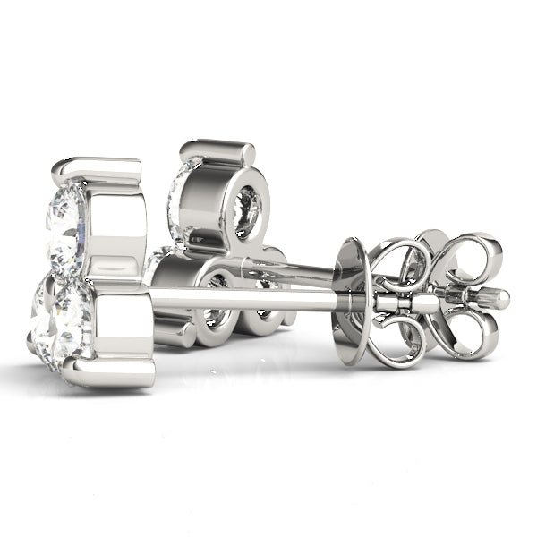 18K White Gold 0.48ctw Round Diamond Stud Earrings