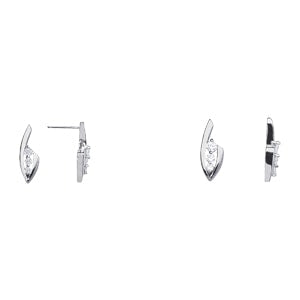 14K White Gold 1/4 ct tw Three Stone Diamond Earring