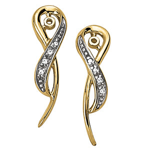 Round Diamond 14K Gold Stud Earrings