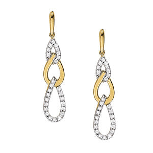 14K White Gold Diamond Fashion Earrings