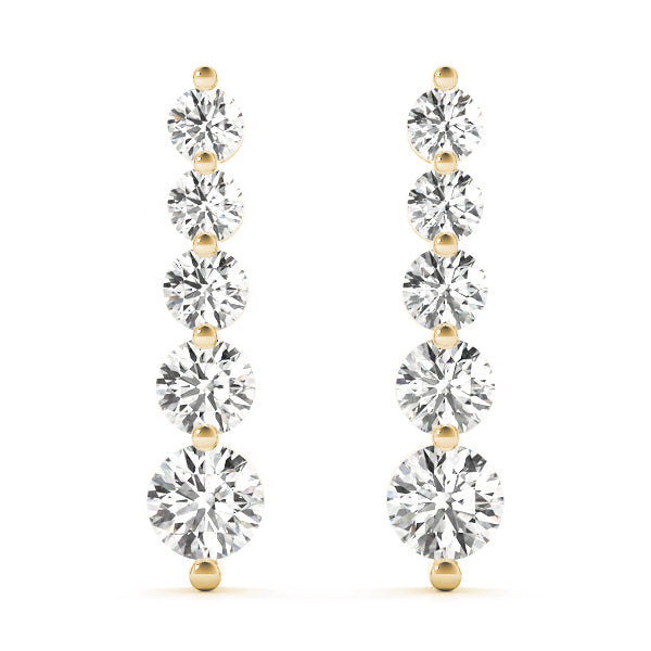 14K Yellow Gold Diamond Journey Earrings