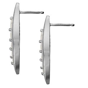 White Gold Round Diamond Journey Earrings