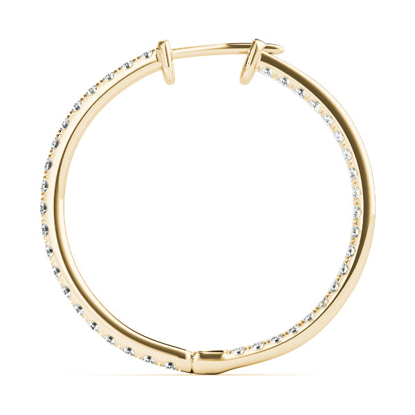 18K Yellow Gold Round Diamond Fashion Earrings