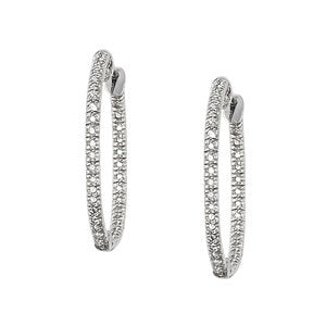 Platinum Diamond Fashion Hoop Earrings - 1/3 ctw