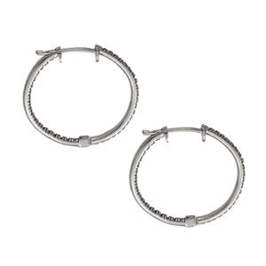 Platinum Diamond Fashion Hoop Earrings - 1/3 ctw