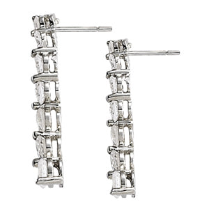 14K White Gold Round Diamond Fashion Earrings