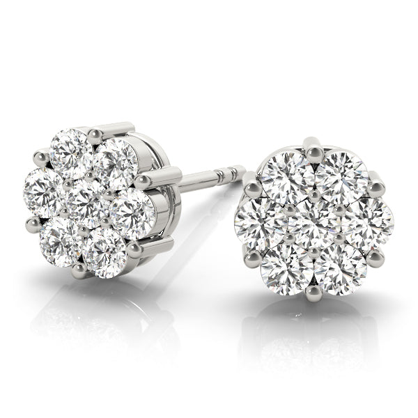 White Gold 1/2 CT Diamond Fashion Stud Earrings