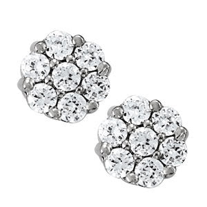 White Gold 1/2 CT Diamond Fashion Stud Earrings