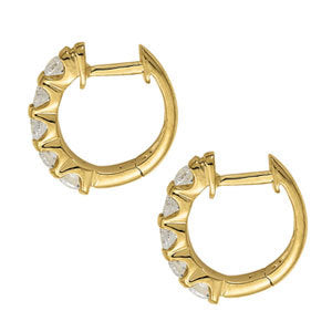 18K White Gold 1 CT Diamond Hoop Earrings