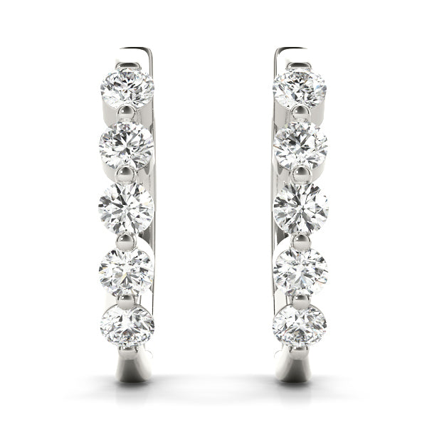 Platinum Diamond Fashion Hoop Earrings - 0.5 ctw