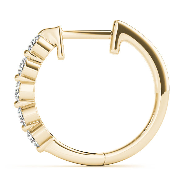 18K Yellow Gold Diamond Hoop Earrings