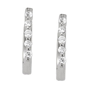 14K White Gold Round Diamond Fashion Earrings