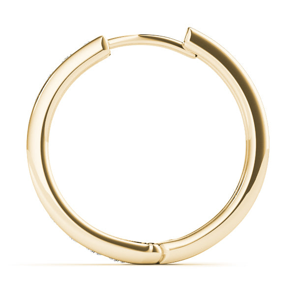 18K Yellow Gold Round Diamond Fashion Earrings